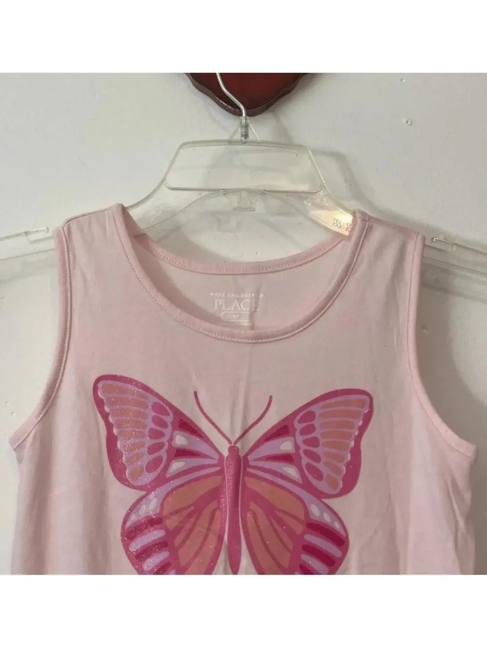 The Childrens Place Girls 5t Pink Butterfly Knee-Length Sleeveless Dress! A2184